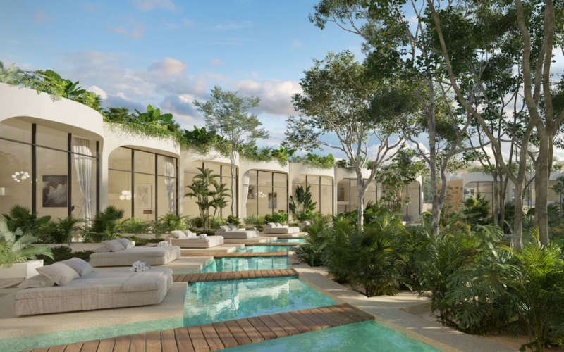 Furnished villa with plunge pool on the rooftop for sale, La Veleta, Tulum