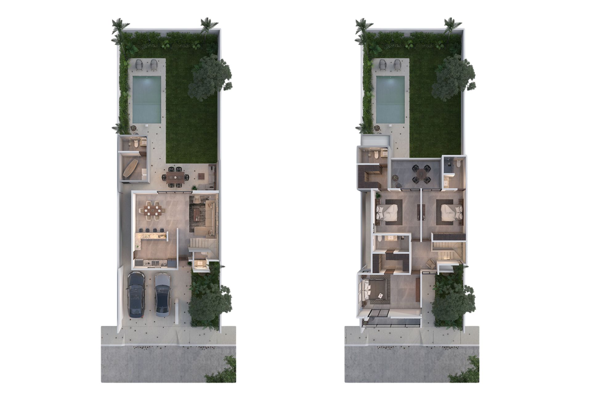 Three-level house with garden, private pool, terrace, service room and TV room, North Zone, Merida.