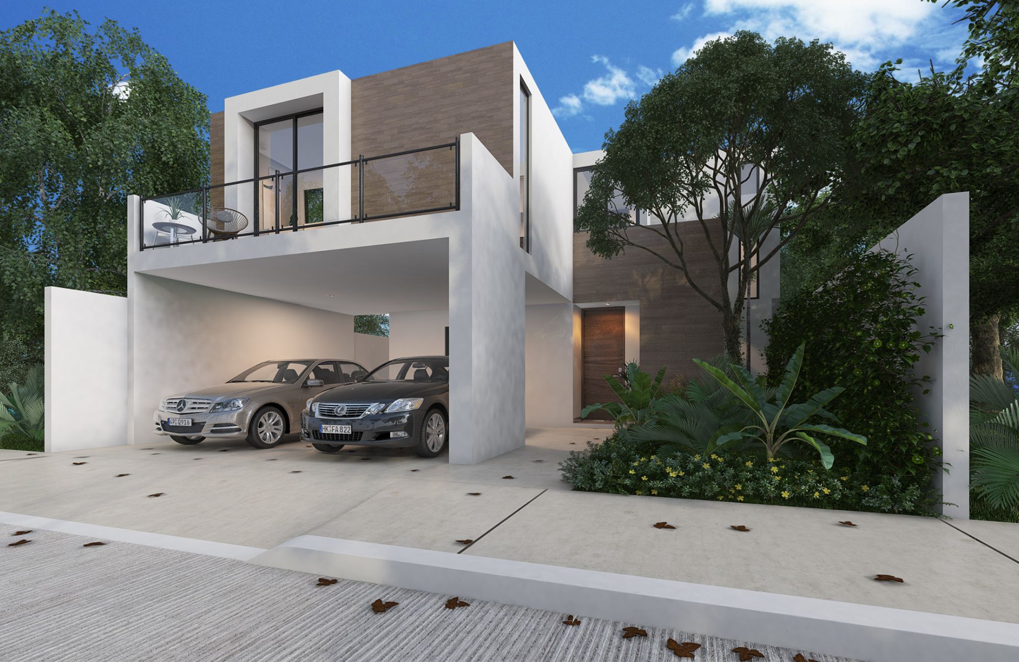 Three-level house with garden, private pool, terrace, service room and TV room, North Zone, Merida.