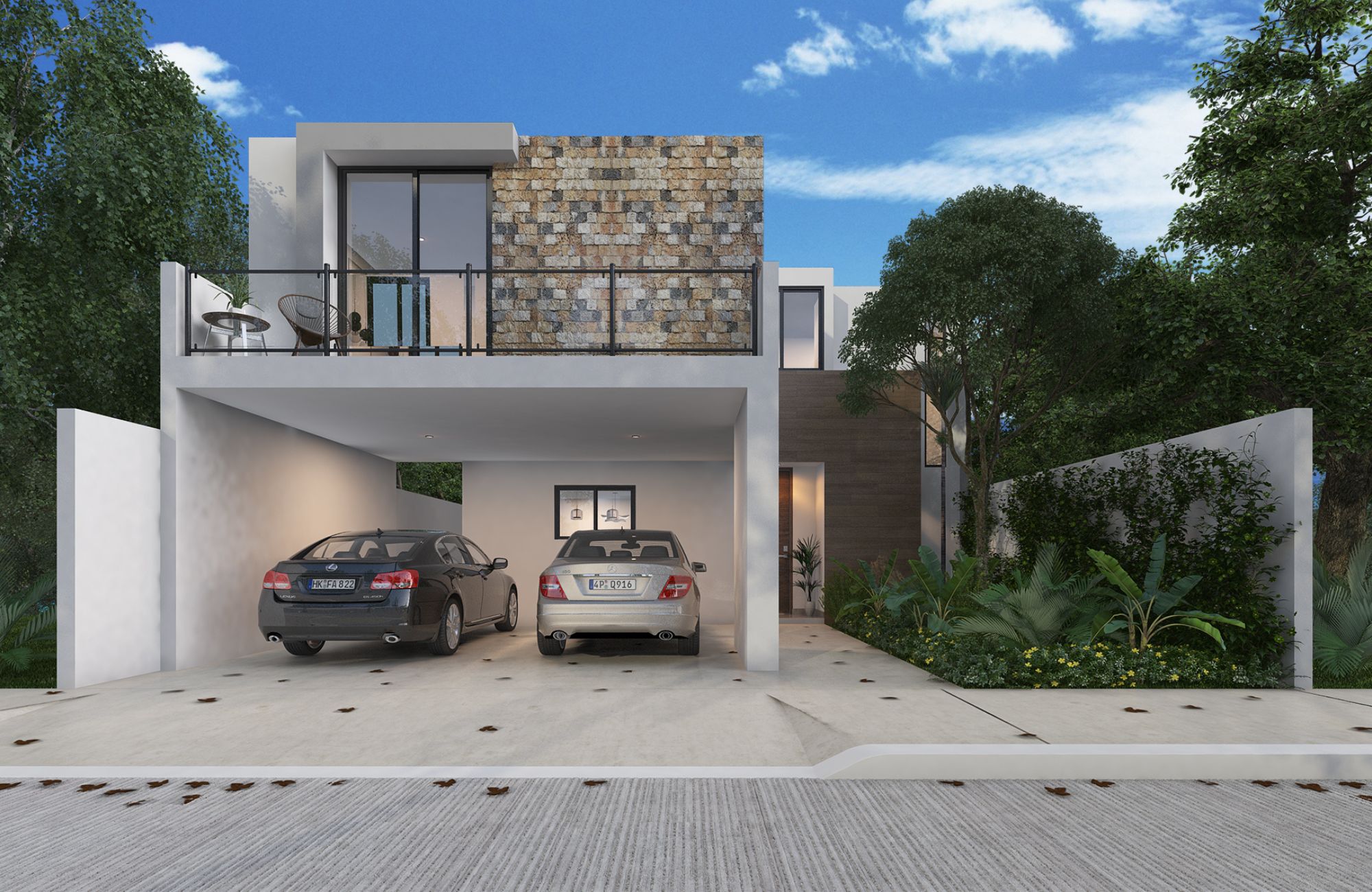 Three-level house with garden, private pool, terrace, service room and TV room, North Zone, Merida.