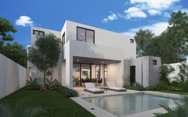 Casa con terraza techada y alberca privada en venta, Temoz&oacute;n Norte, M&eacute;rida