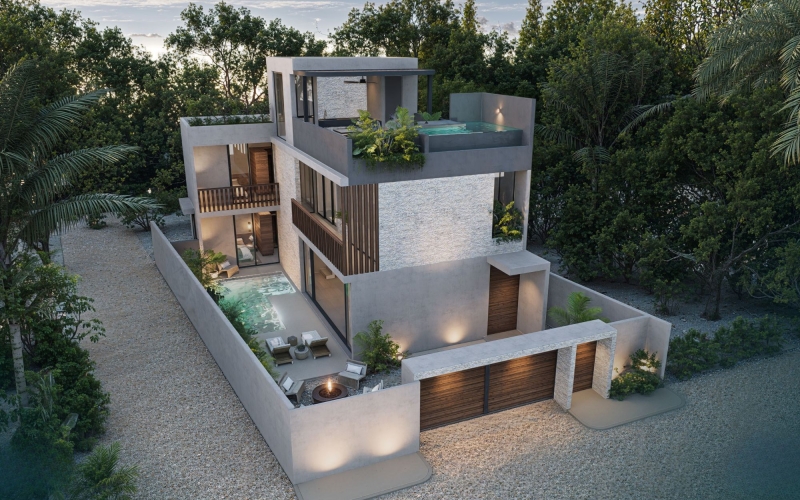 Villa con doble alberca, rooftop y acabados de lujo, en venta, La Veleta, Tulum