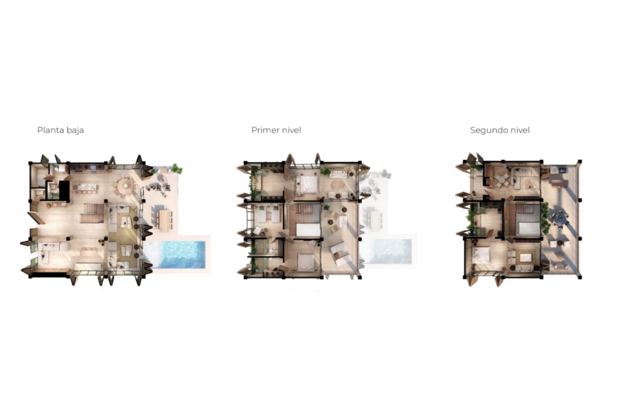 4-bedroom house, private pool, ocean access, 2 independent studios for sale in Playacar Phase 2.