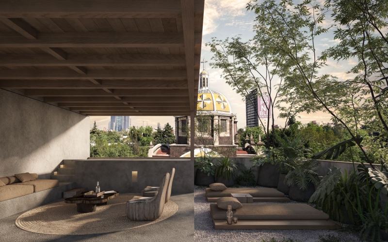 Condo with common rooftop garden for sale, Condesa, Mexico City