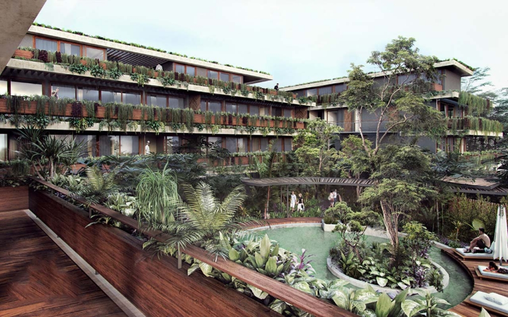 Luxury Loft with private pool surrounded by trees