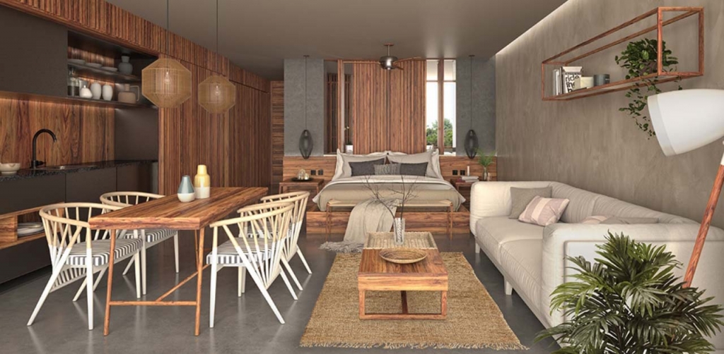 Apartment with jacuzzi and private garden, for sale Cacao Tulum in La Veleta