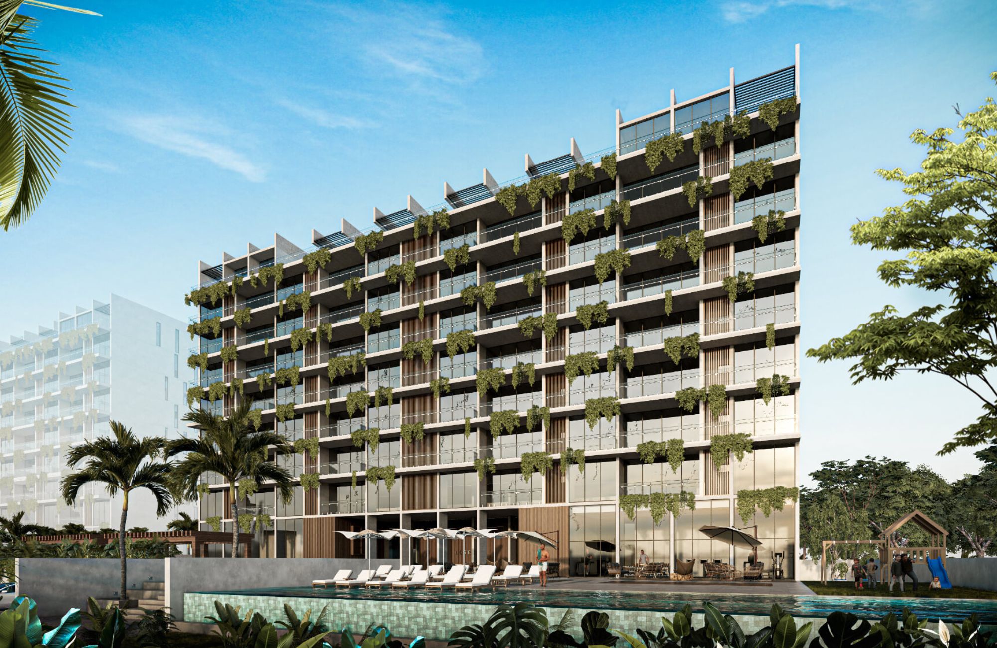 Condo with two terraces, pool, gym, pre-construction, for sale, Cancun, Quintana Roo.