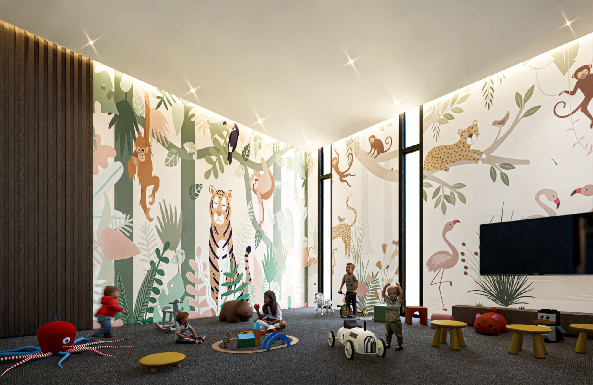 Apartment with 91 m2 garden, infinity pool, pet spa, cowork, gym, pre-construction, on Nader Avenue, Cancun, for sale.