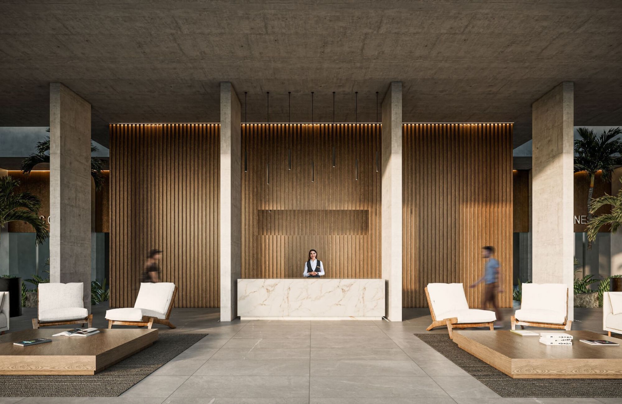 Apartment with 91 m2 garden, infinity pool, pet spa, cowork, gym, pre-construction, on Nader Avenue, Cancun, for sale.