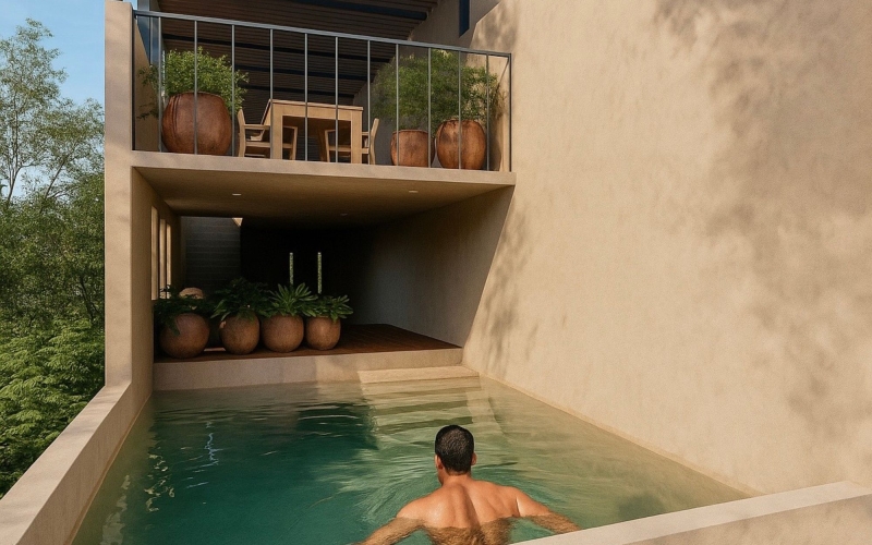 Departamento con terraza y alberca privada, en venta, Sector E, Huatulco