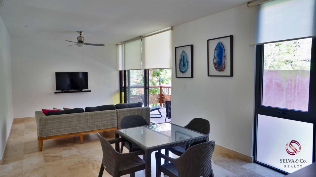 Departamento inteligente en Tulum de 3 recamaras, edificio eco amigable.