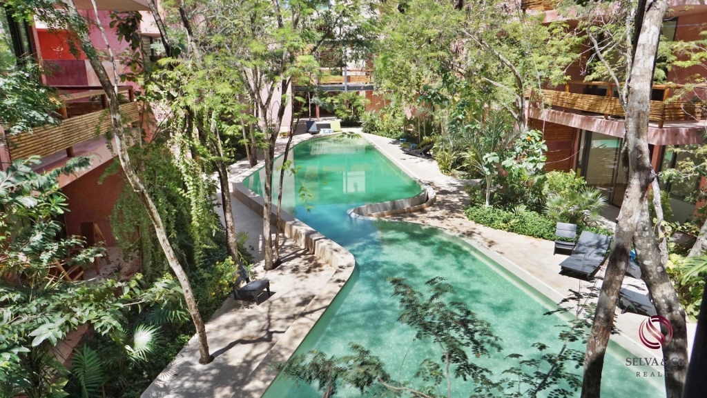 Departamento inteligente en Tulum de 3 recamaras, edificio eco amigable.