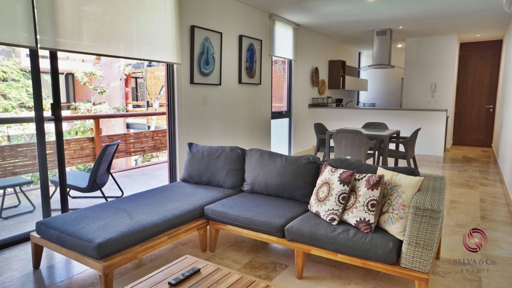 Departamento inteligente en Tulum de 3 recamaras, edificio eco amigable.