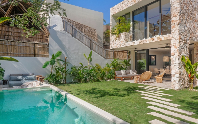 House with private pool, sun deck, and garden for sale in Aldea Zama, Tulum