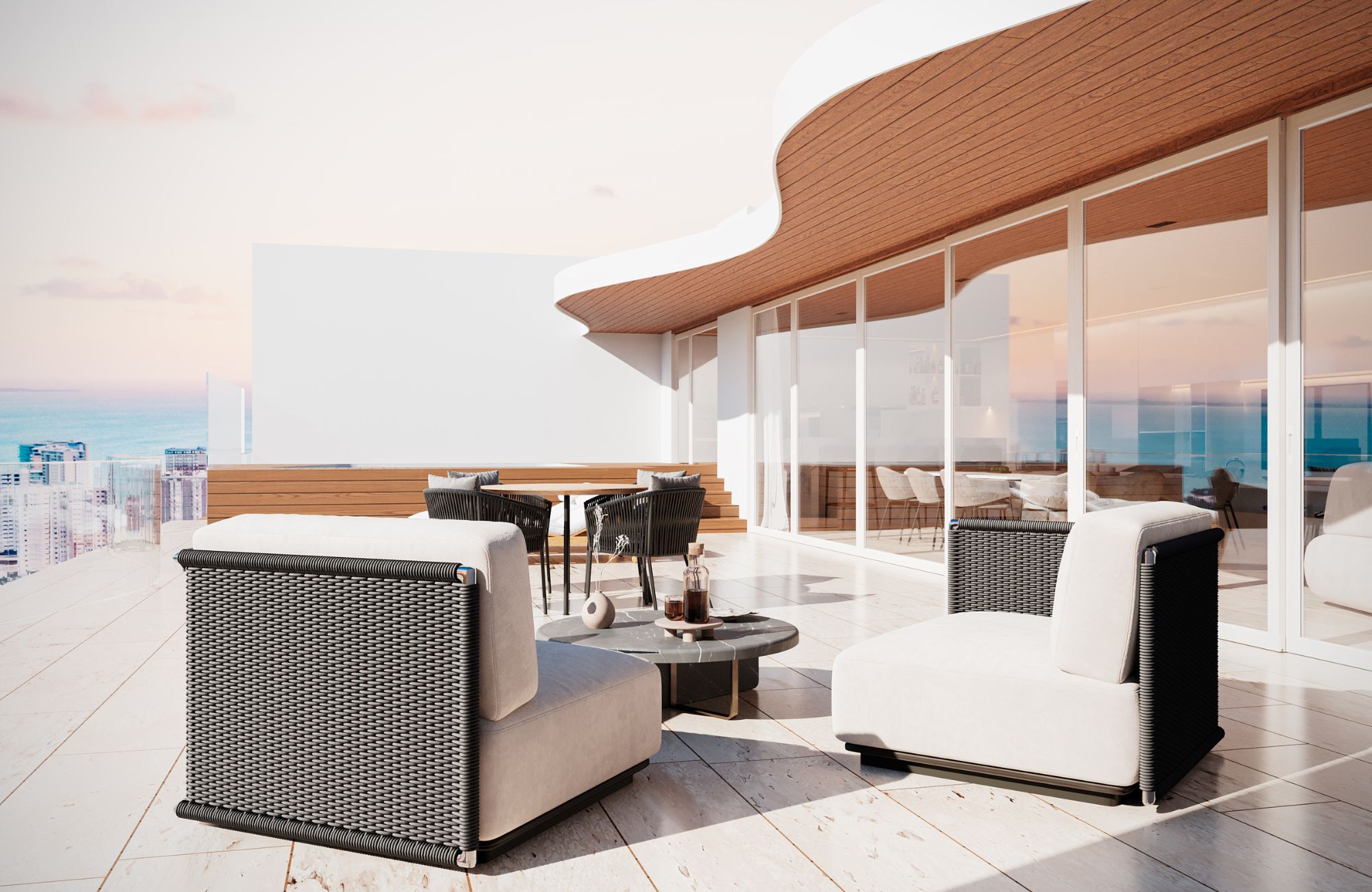 Apartment with pool overlooking the lagoon, jacuzzi, cinema for sale Cancun.