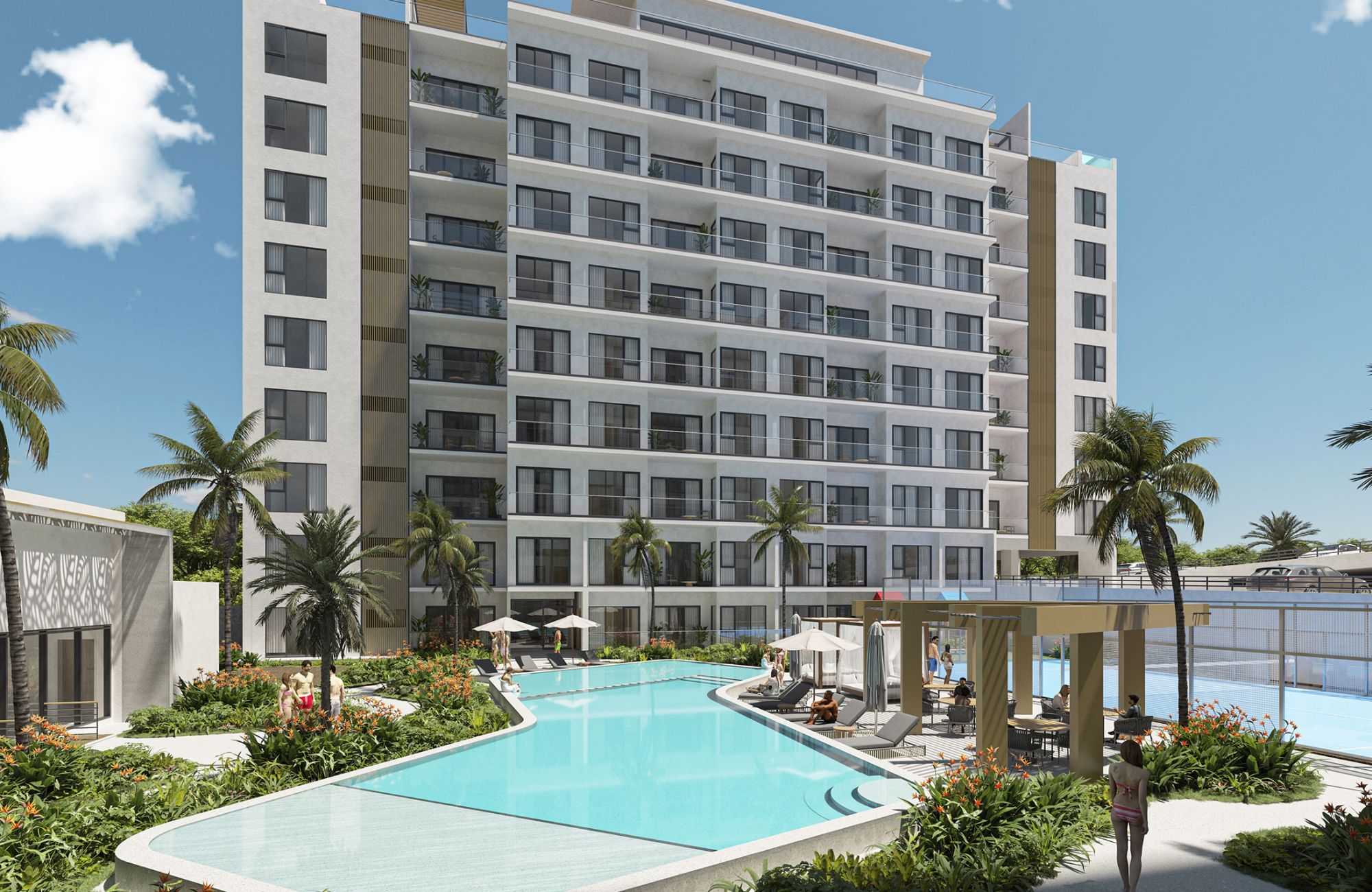 Departamento con alberca, Gimnasio, en pre-construcci&oacute;n, &nbsp;Centro, venta, Playa del Carmen