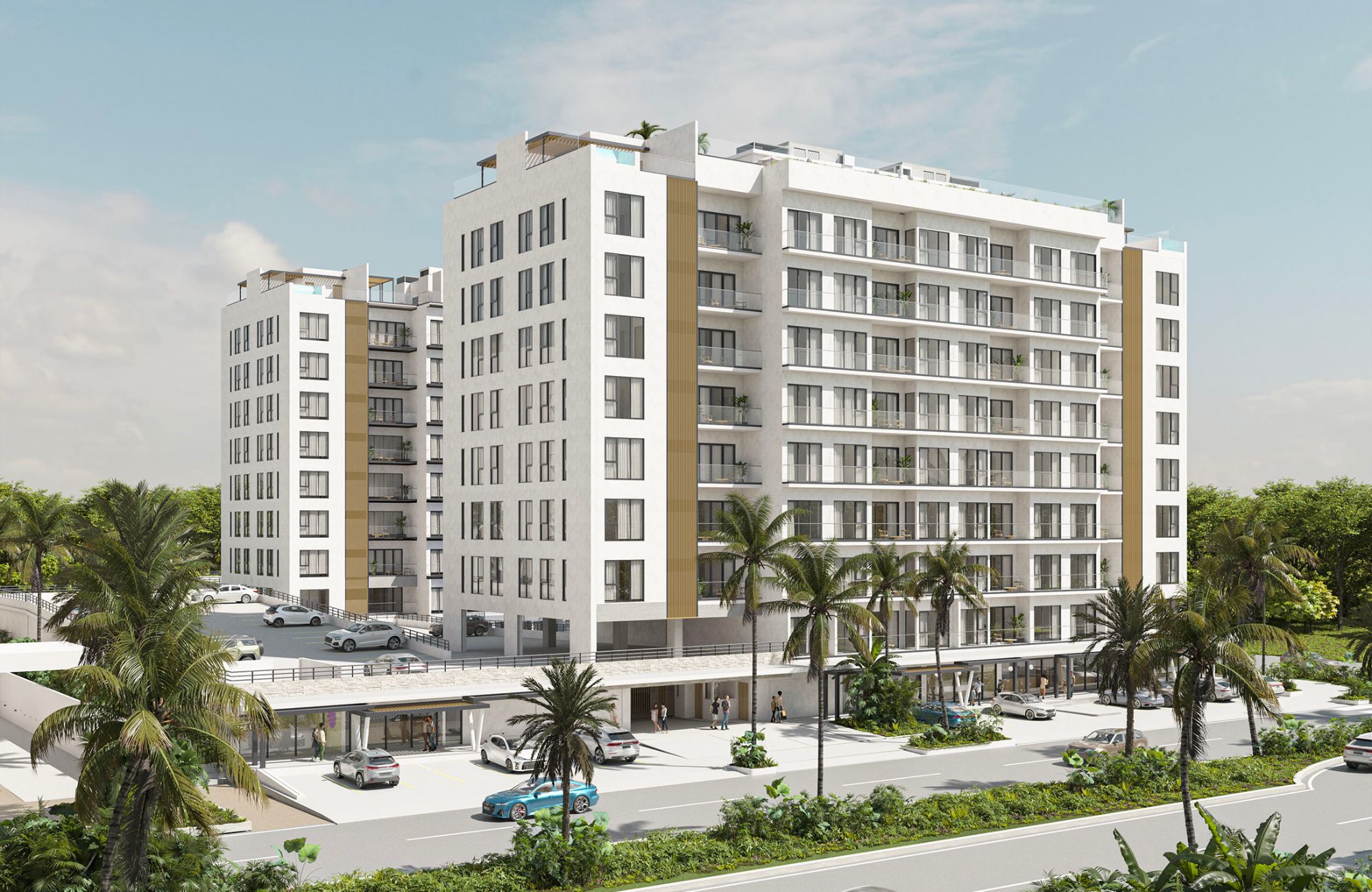 Condo 190 meters from the beach, ocean view from rooftop, in a boutique hotel with room service, concierge, pool and barbecue area.