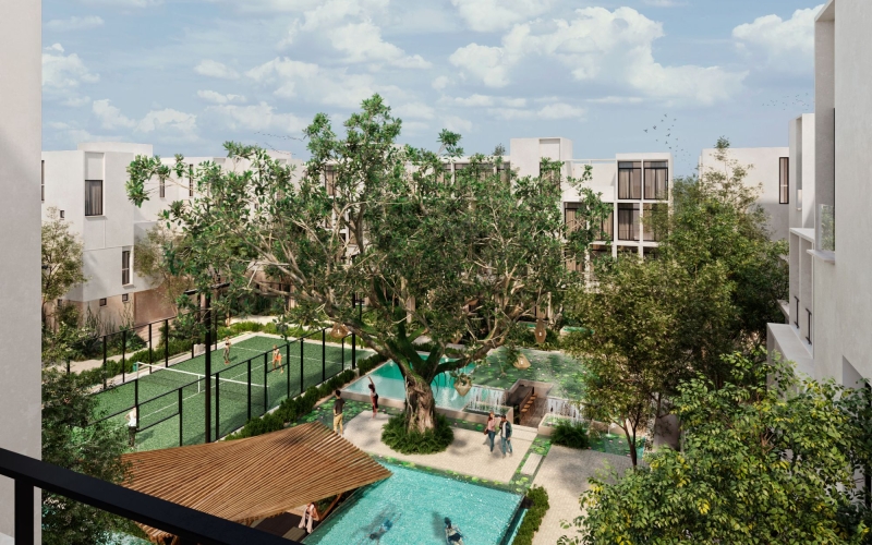 Apartment with pool and private terrace for sale, Temoz&oacute;n Norte, M&eacute;rida