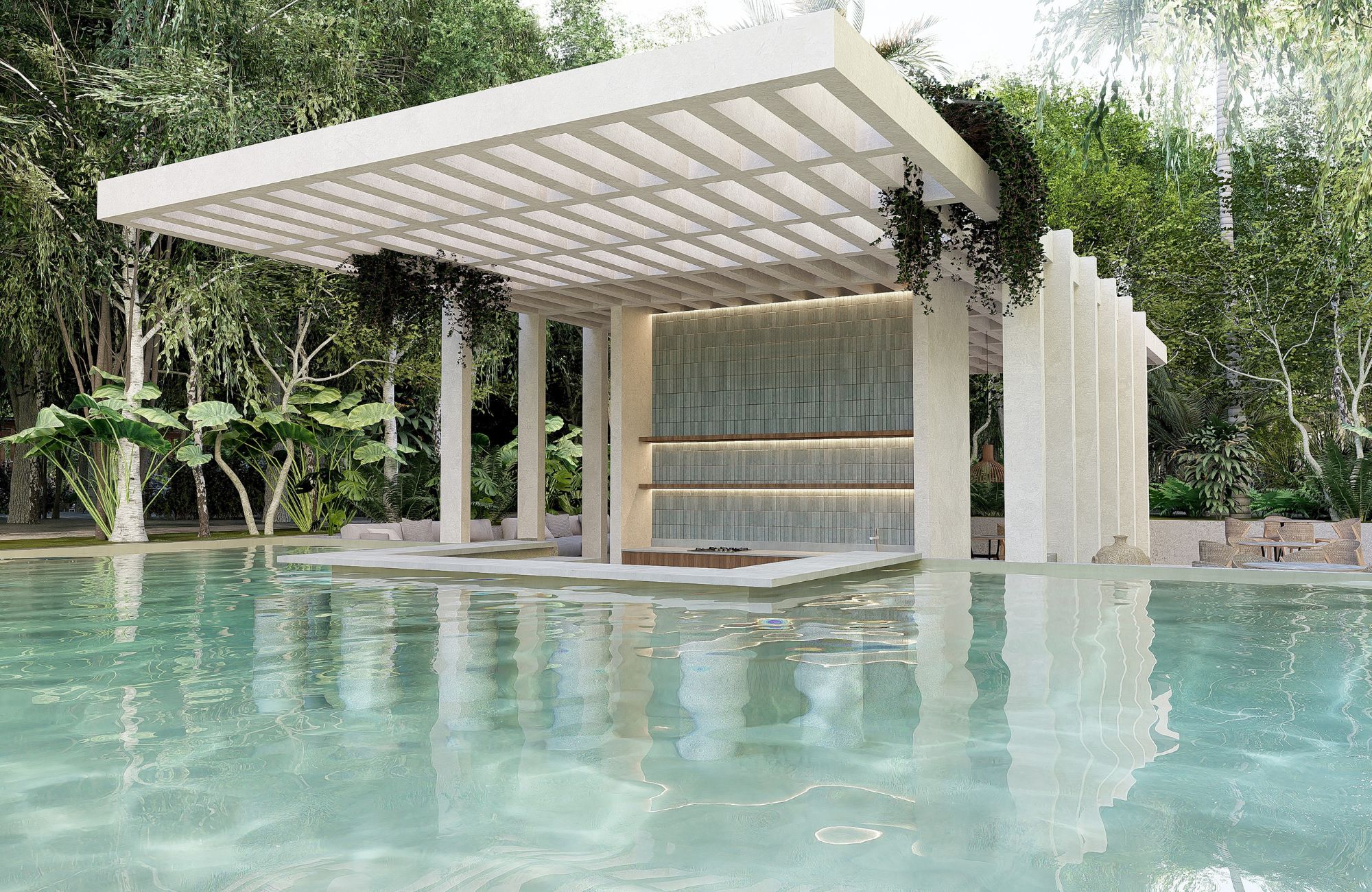 Condo with Spa, restaurant, sky lounge, cinema, concierge, dog area and more for sale Cancun, pre-construction.