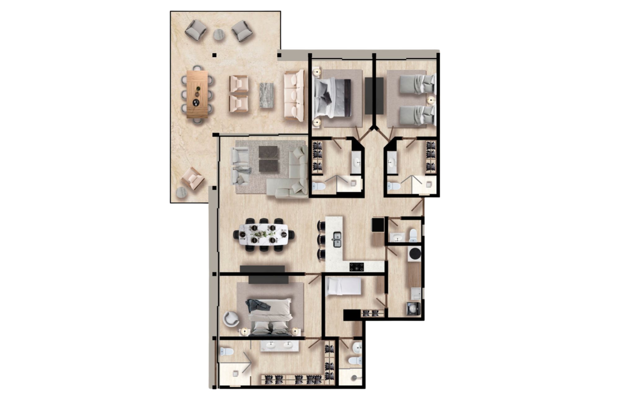 Penthouse with Spa, infinity pool and lake with beach, pre-construction, for sale, Canc&uacute;n.