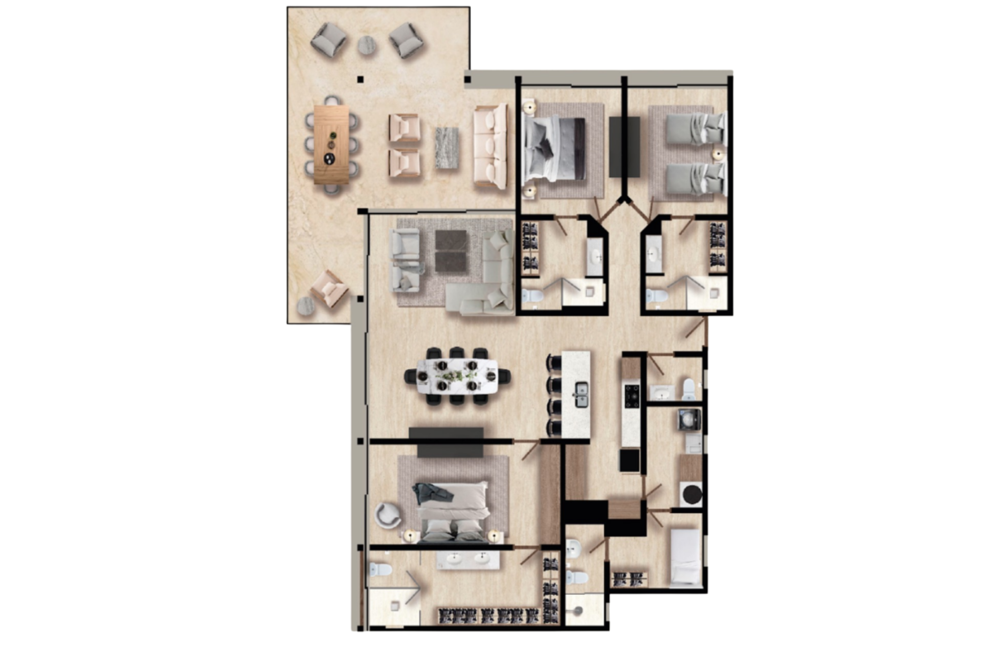 Penthouse with Spa, infinity pool and lake with beach, pre-construction, for sale, Canc&uacute;n.