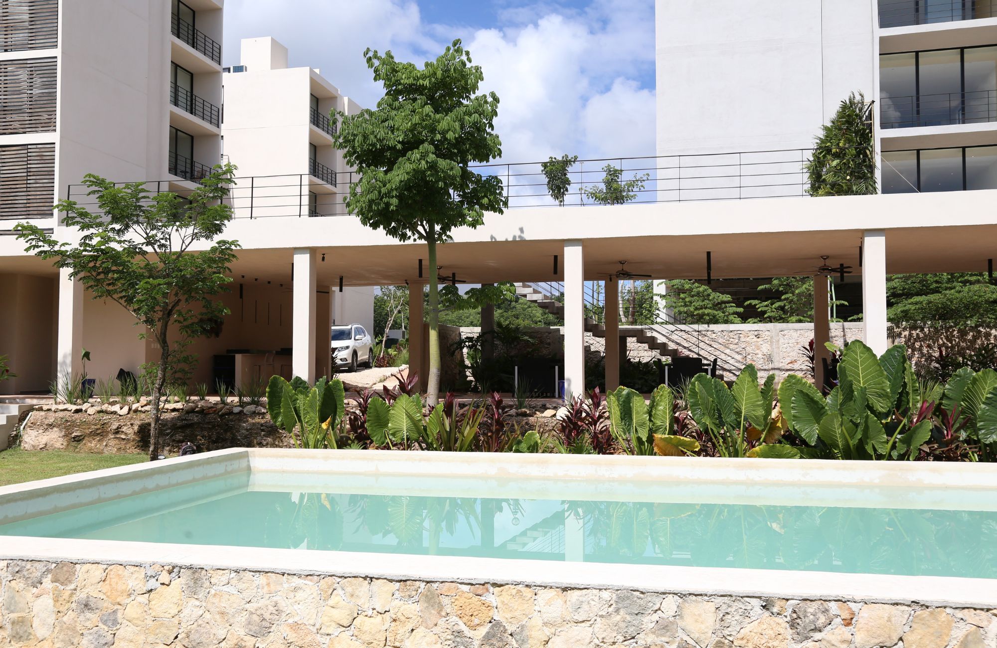 Steps from the beach condominium pool, Chicxulub Puerto, for sale, M&eacute;rida
