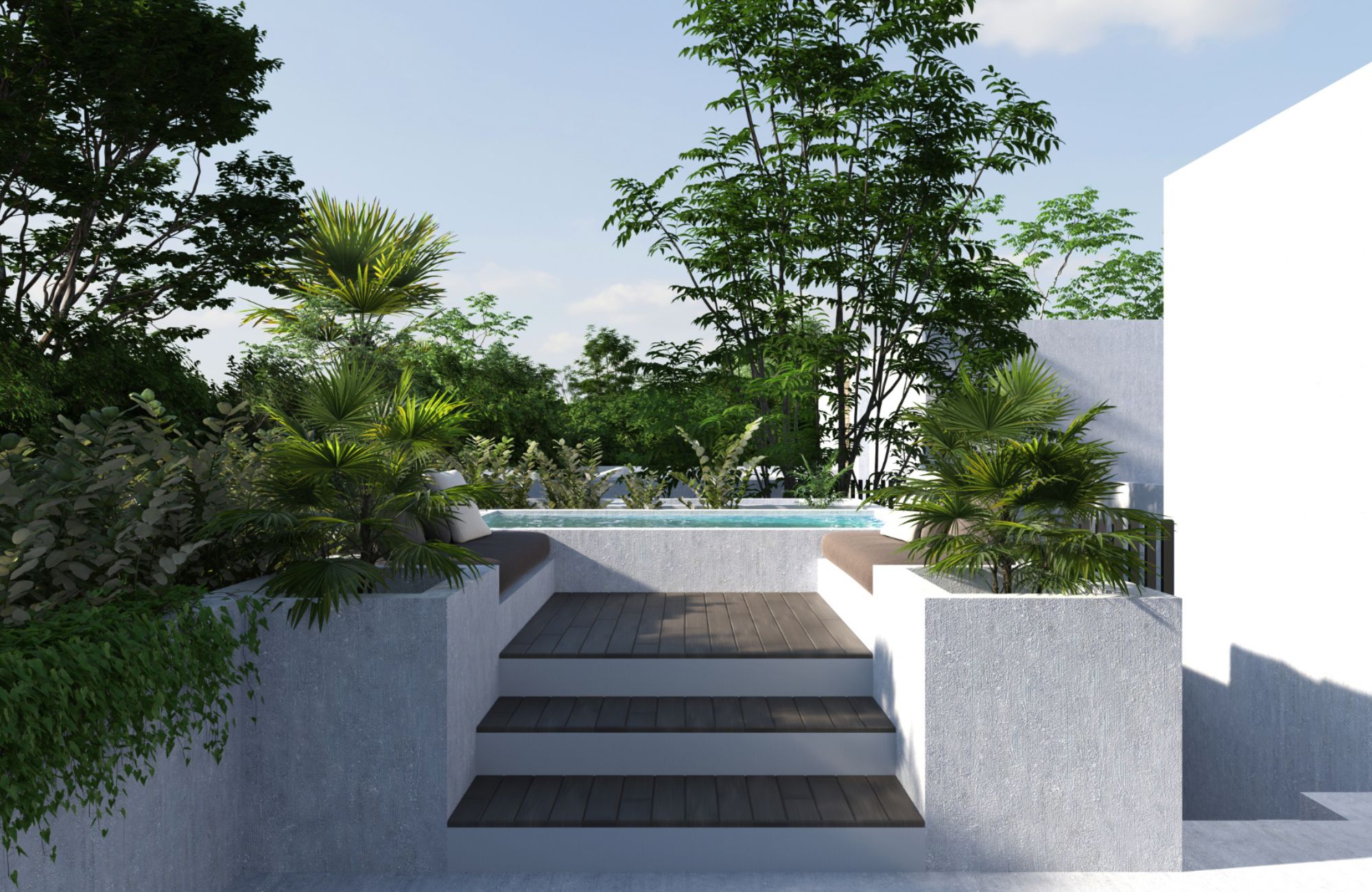 Steps from the beach condominium pool, Chicxulub Puerto, for sale, M&eacute;rida