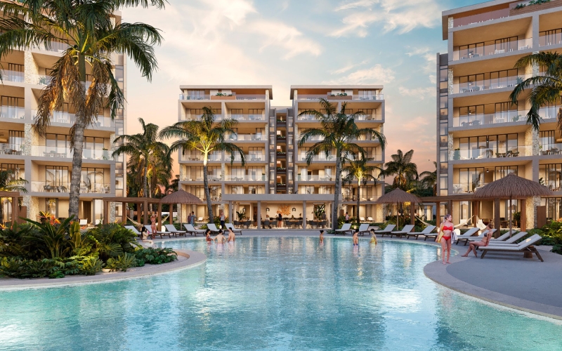 Oceanfront condo with pool, ground floor, for sale, Chuburn&aacute;, Yucat&aacute;n