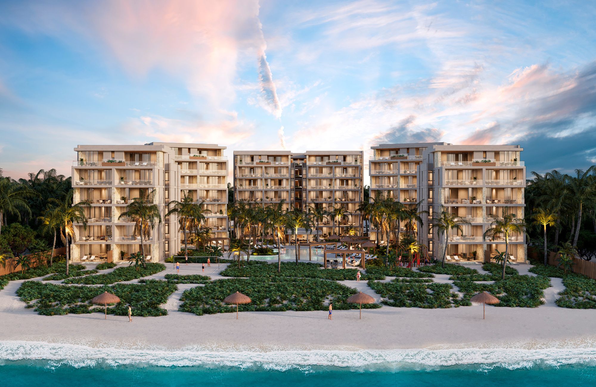 Condominium with ocean views, garden, gym pool, kids area, kids pool, Telchac Puerto, Merida.