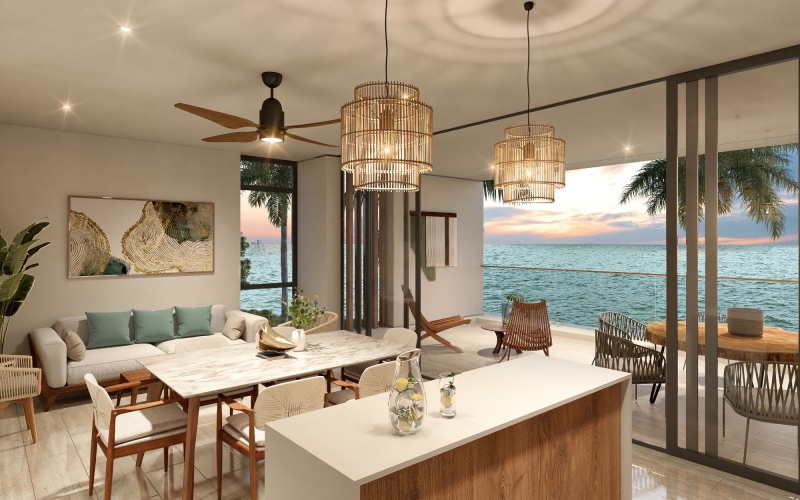 Departamento frente al mar con alberca privada en planta baja, Chuburn&aacute;, Yucat&aacute;n