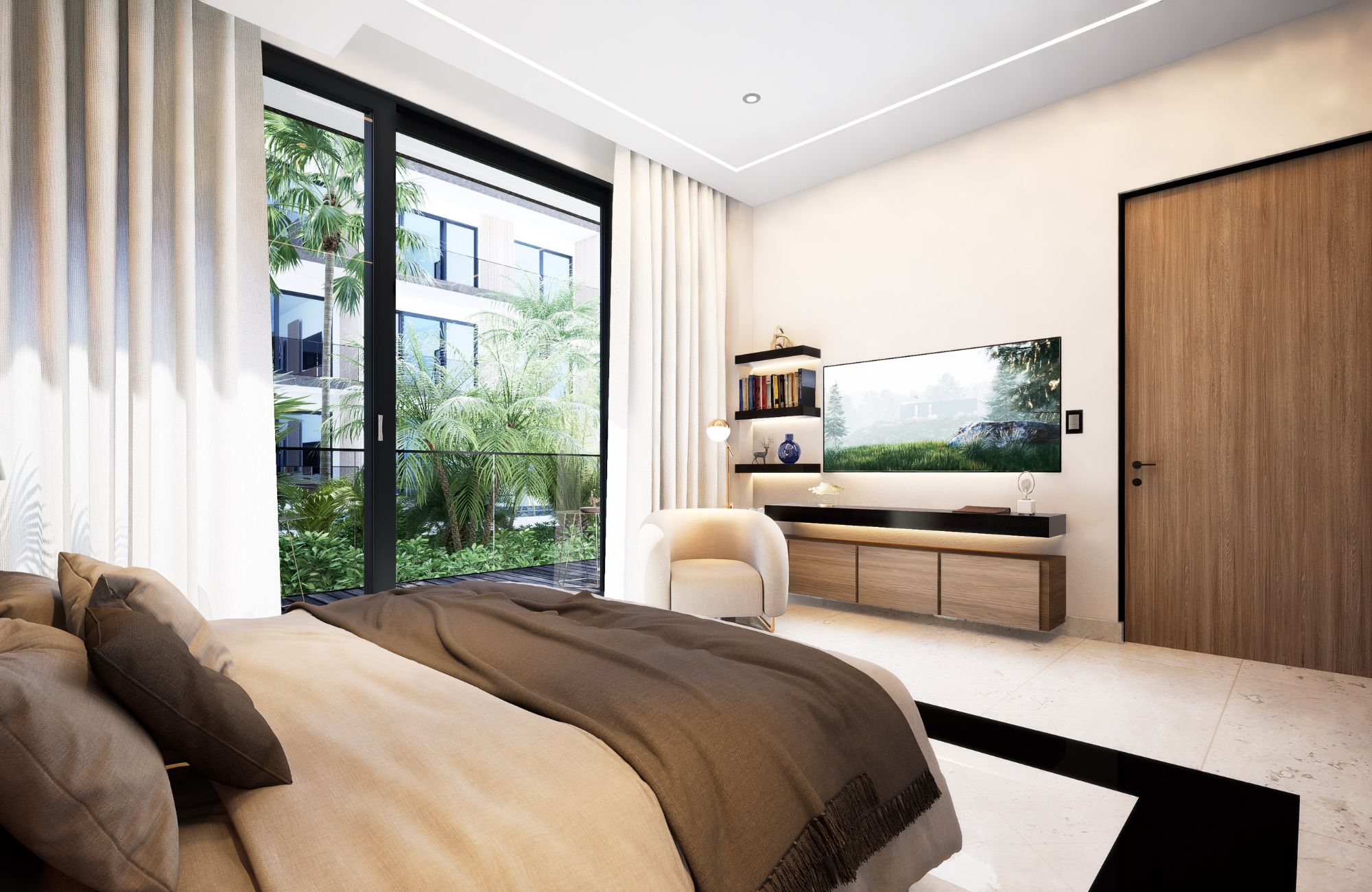 Apartamento con terraza, vista a la laguna, en venta, Parque Canc&uacute;n, Canc&uacute;n