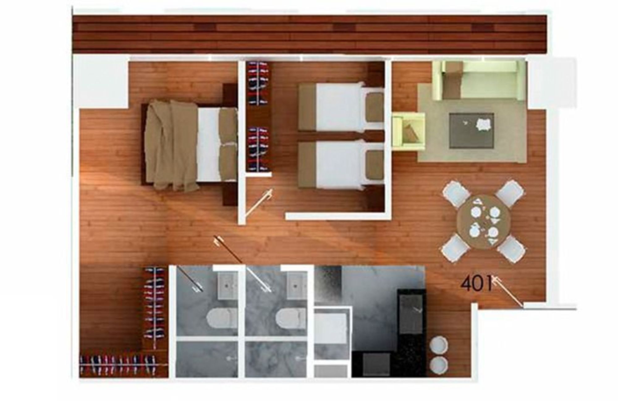 Apartment with terrace and garden, 4 parking spaces, swimming lane, gym, playground, green areas, pre-construction, for sale in Santa Fe, Me