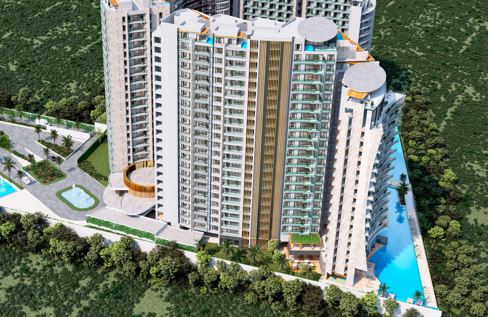 Apartment in gated community with amenities: 7,500 m2 of parks, sports courts, outdoor gym, bike path and more in La Arbolada, Cancun