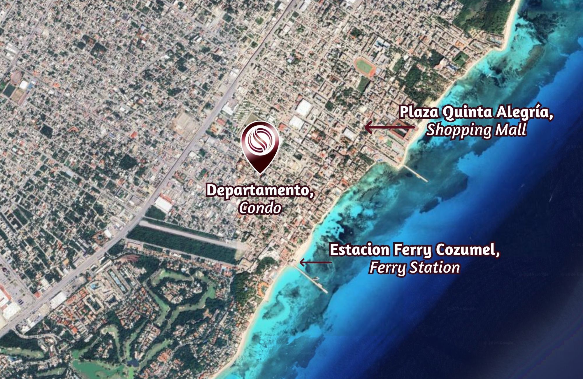 Apartment with ocean view pool, for sale, Colosio zone, Playa del Carmen, Quintana Roo, Mexico.