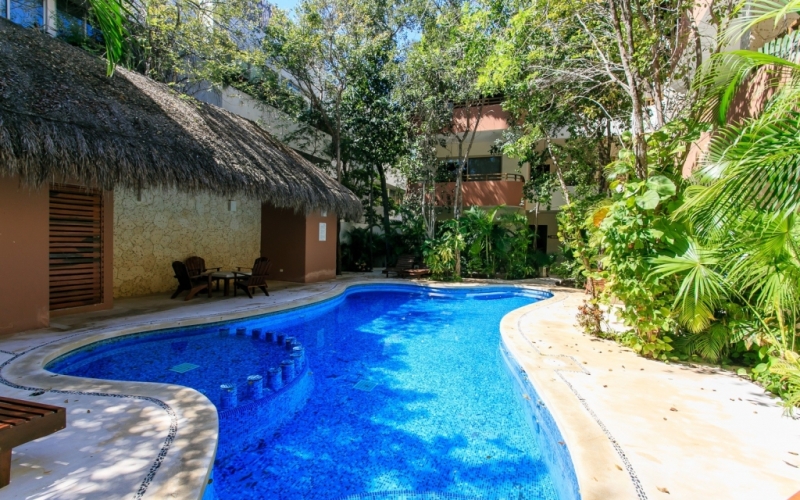 2 bedroom apartment, direct access from the terrace to the pool,  in Aldea Zama, Tulum
