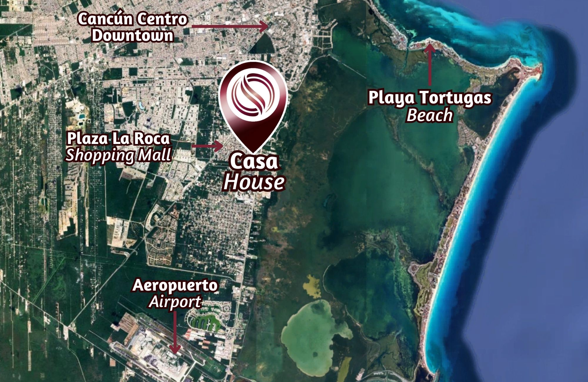 House with terrace, garden and private pool, for sale, Colosio Boulevard, Cancun.