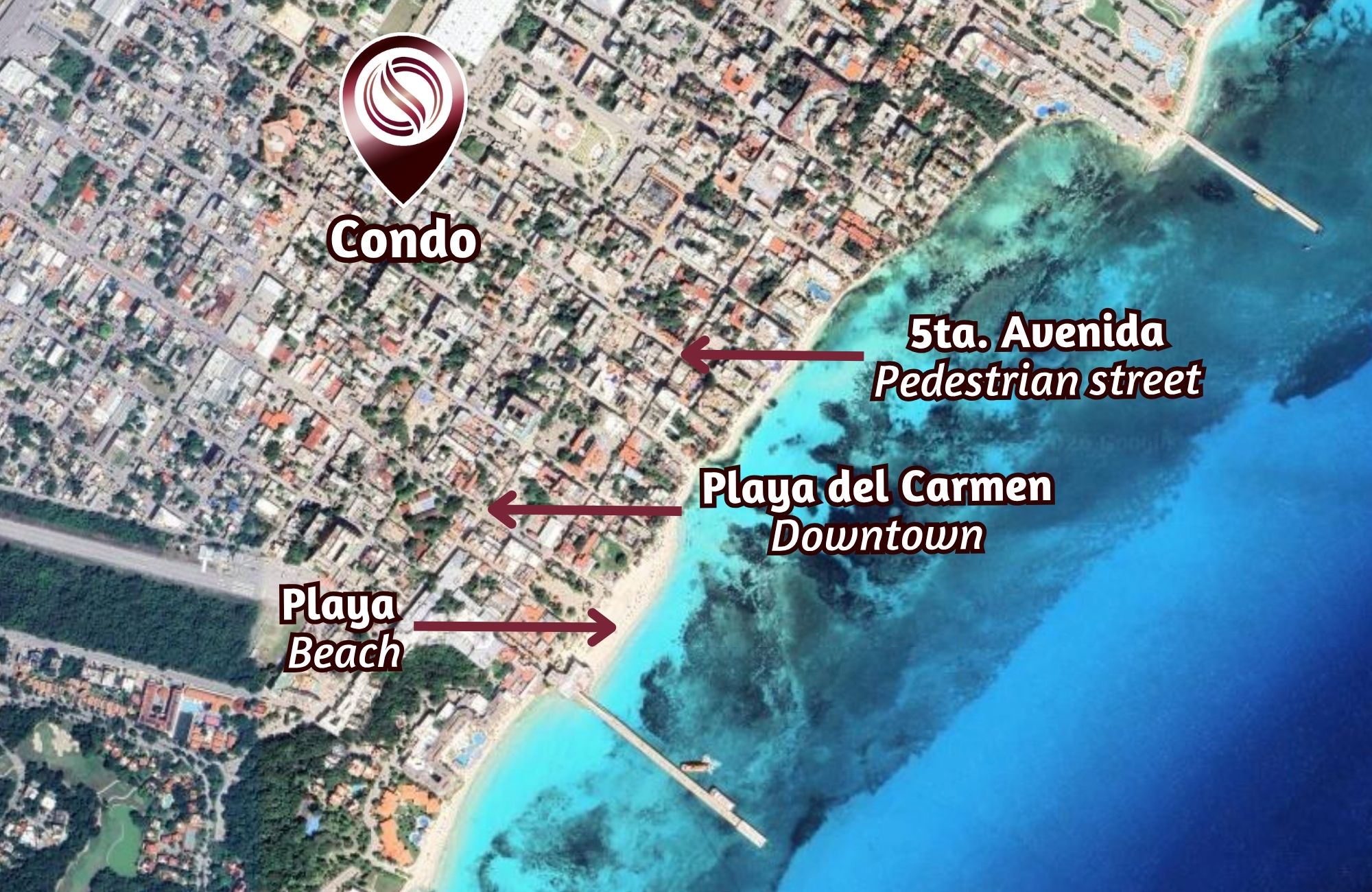 Departamento a pasos de la 5ta Ave y la playa, alberca vista panor&aacute;mica, venta
