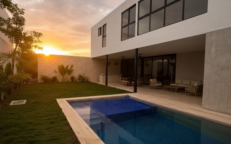 Two-story house with private pool for sale, Xcanat&uacute;n, M&eacute;rida