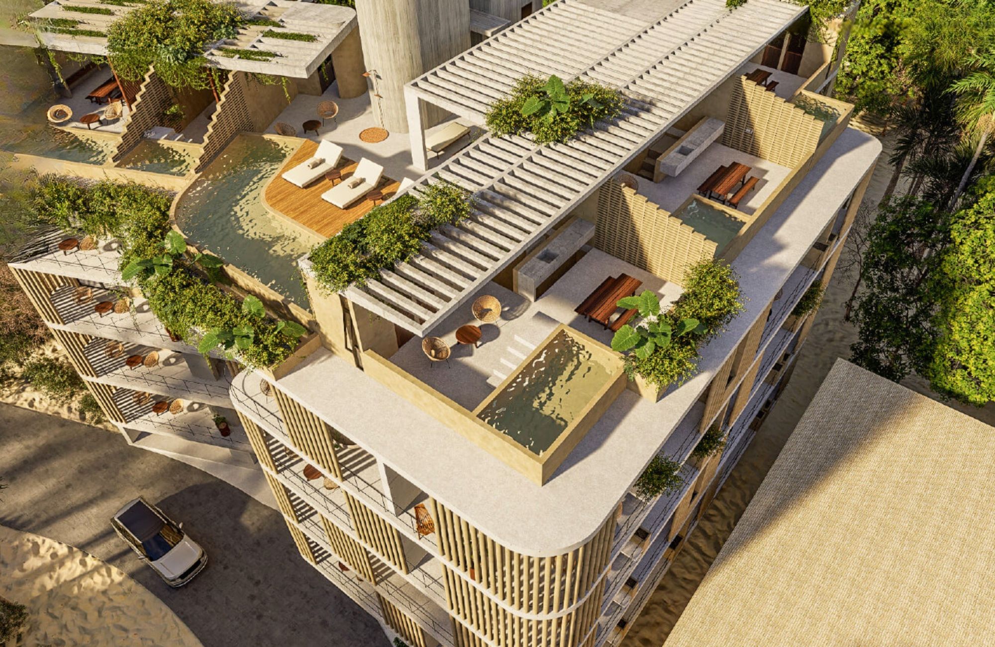 Condo with private terrace and two shared pools for sale, Santa Cruz Huatulco