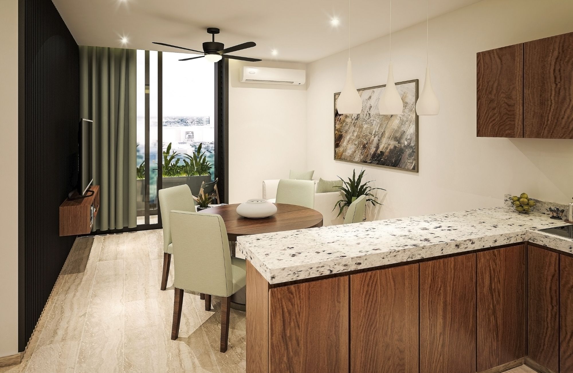 Furnished ground-floor condo, for sale, Temoz&oacute;n Norte, M&eacute;rida