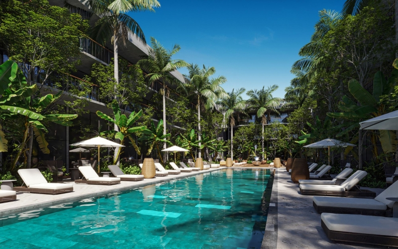 Condominio con pet park, spa, coworking, venta, Playacar, Playa del Carmen