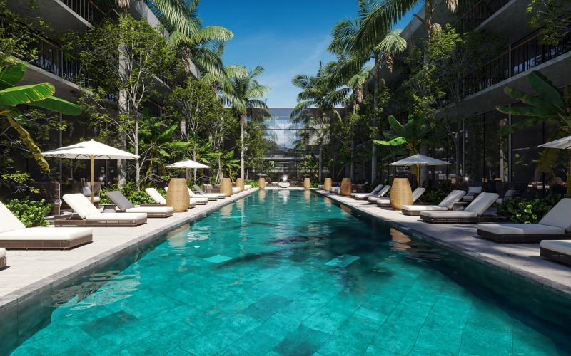 Condo with pet park, pool, spa, co-working for sale, Playacar, Playa del Carmen