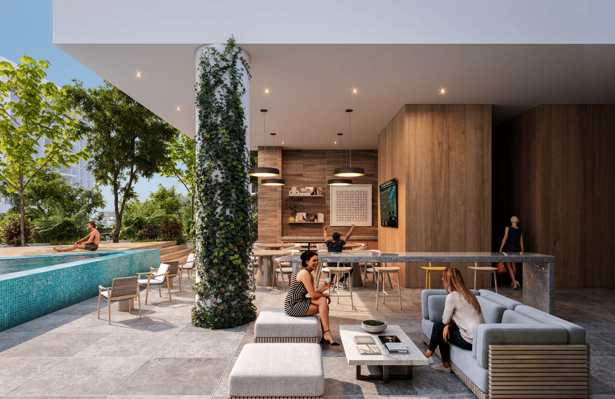 Condo with pool and amenities for sale, Temoz&oacute;n Norte, M&eacute;rida