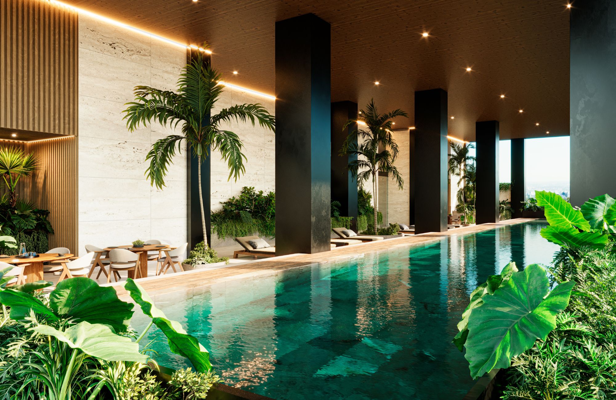 Apartment with private pool and garden, bathtub and vanity room, pet area, cigar lounge, coworking gym and more for sale Merida Norte