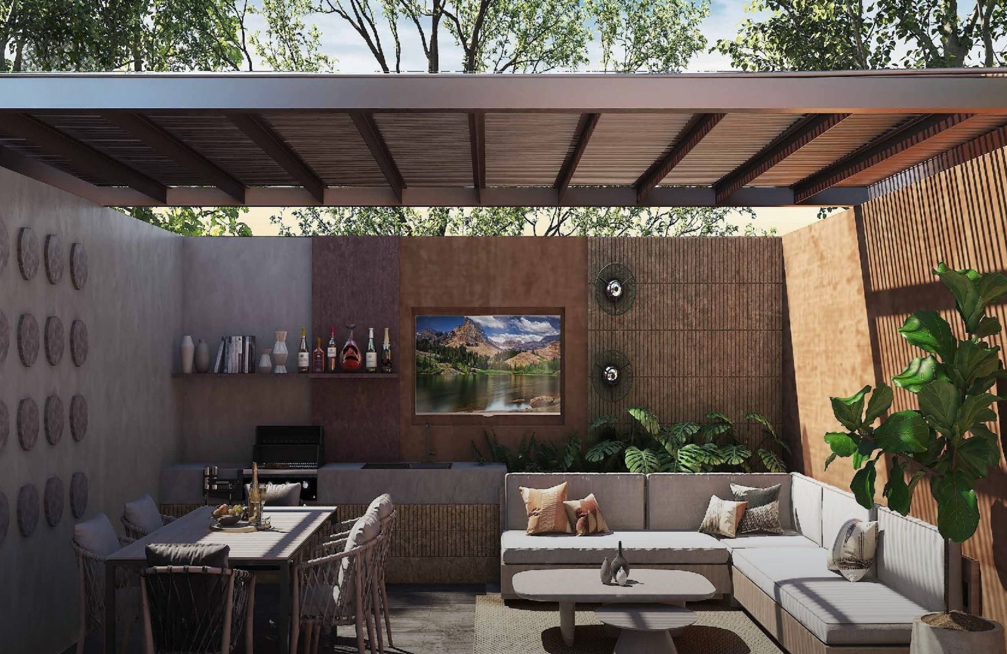 Penthouse with a semi-covered terrace of 37 m2, 4 parking spaces, swimming lane, gym, playground, green areas, pre-construction, for sale in