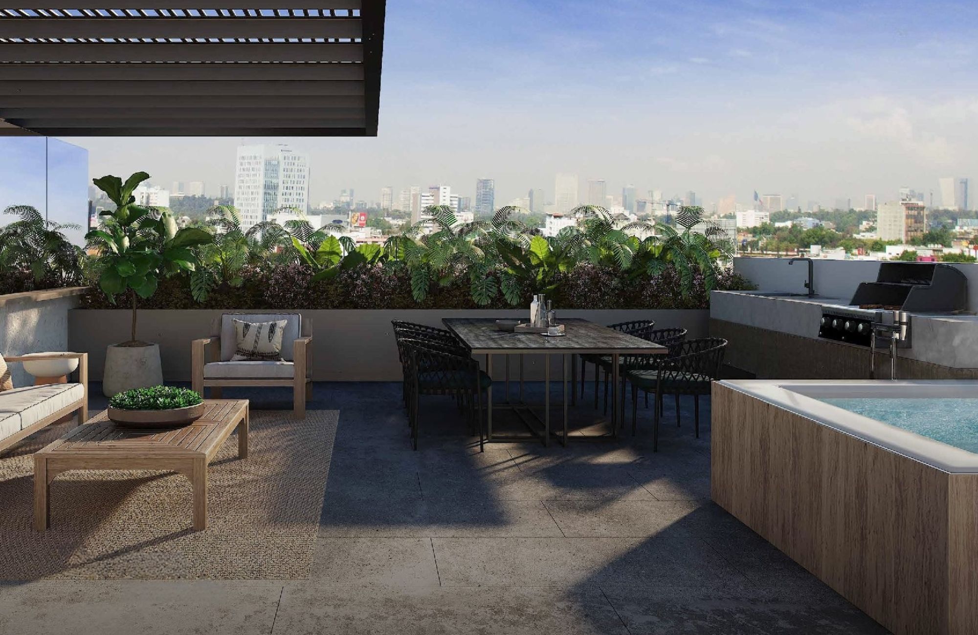 Penthouse with a semi-covered terrace of 37 m2, 4 parking spaces, swimming lane, gym, playground, green areas, pre-construction, for sale in