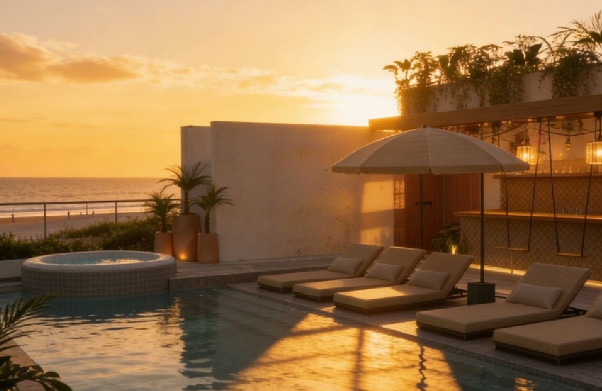 Condo with pool, hammocks, outdoor cinema for sale Playa del Carmen