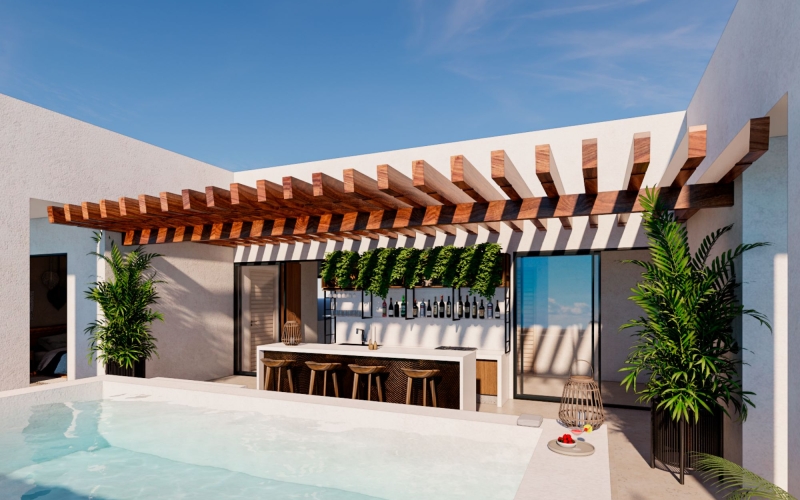 Luxury Oceanview sky villa with pool, for sale, Corasol, Playa del Carmen