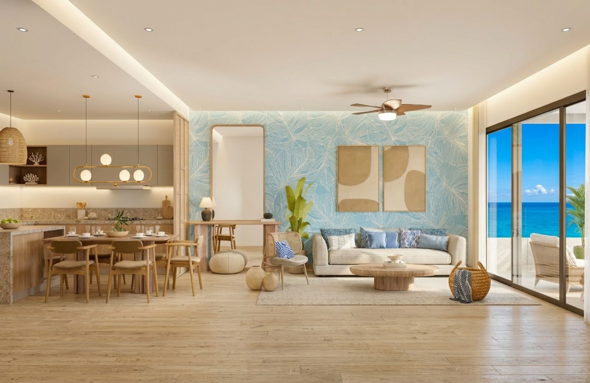 Apartment steps from the sea, with terrace, ocean view pool, 200 meters from the beach, pre-construction, sale Puerto Morelos.