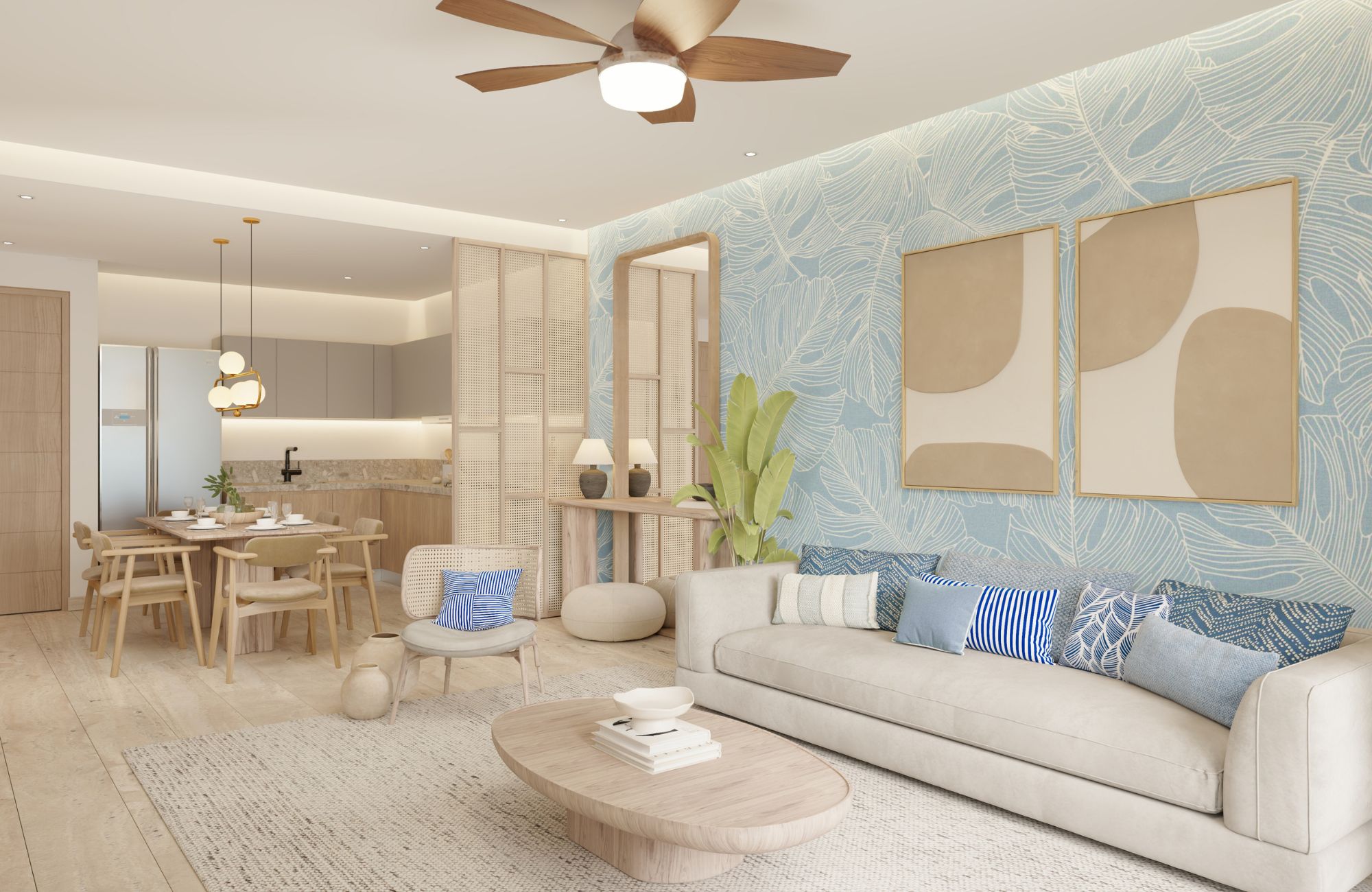 Apartment steps from the sea, with terrace, ocean view pool, 200 meters from the beach, pre-construction, sale Puerto Morelos.